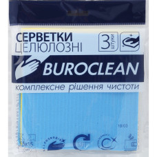 Серветки целюлозні вологопоглинаючі BUROCLEAN 15х15, 3 штуп