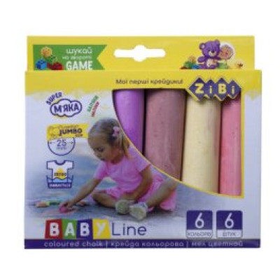 Крейда кольорова 6шт., JUMBO, картонна коробка - ZB.6710-99 ZiBi