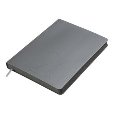 Щоденник датов. 2024 STEEL, A5, срібло, штуч. шкіра